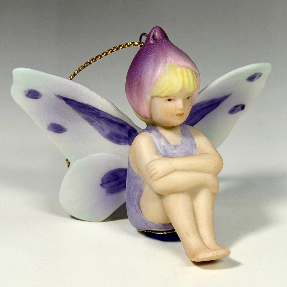 Vintage 1988 Dave Grossman Fairy Dreams Flower Fairy Porcelain Ornament Japan